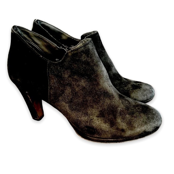 Paul Green Elle Suede Ankle Booties, Black, Size 6 - Picture 2 of 10